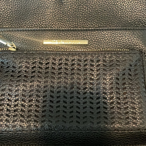 Steve Madden Black Leather Tote - Picture 3 of 5